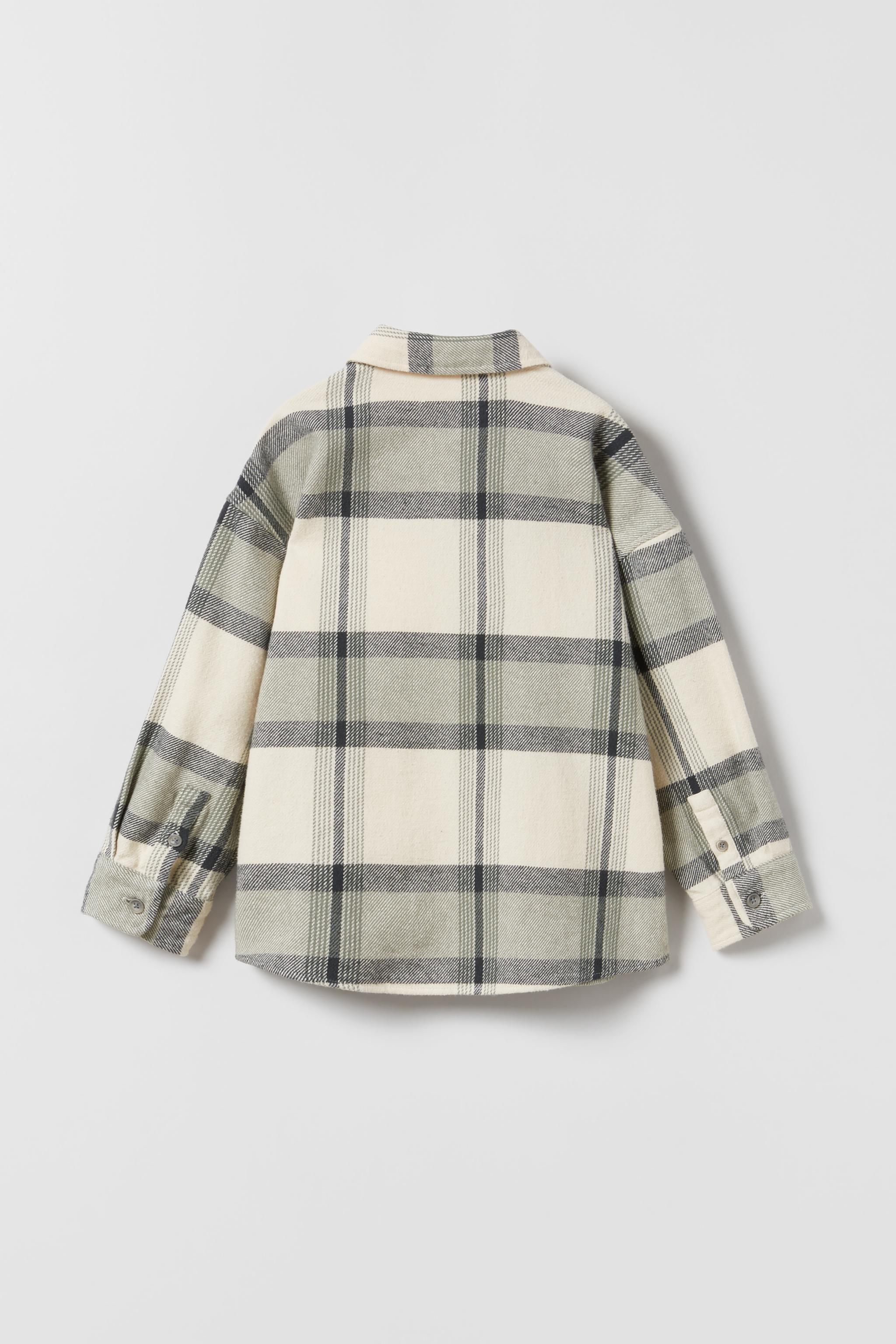 GIACCA CAMICIA A QUADRI Beige ZARA Italia Italy